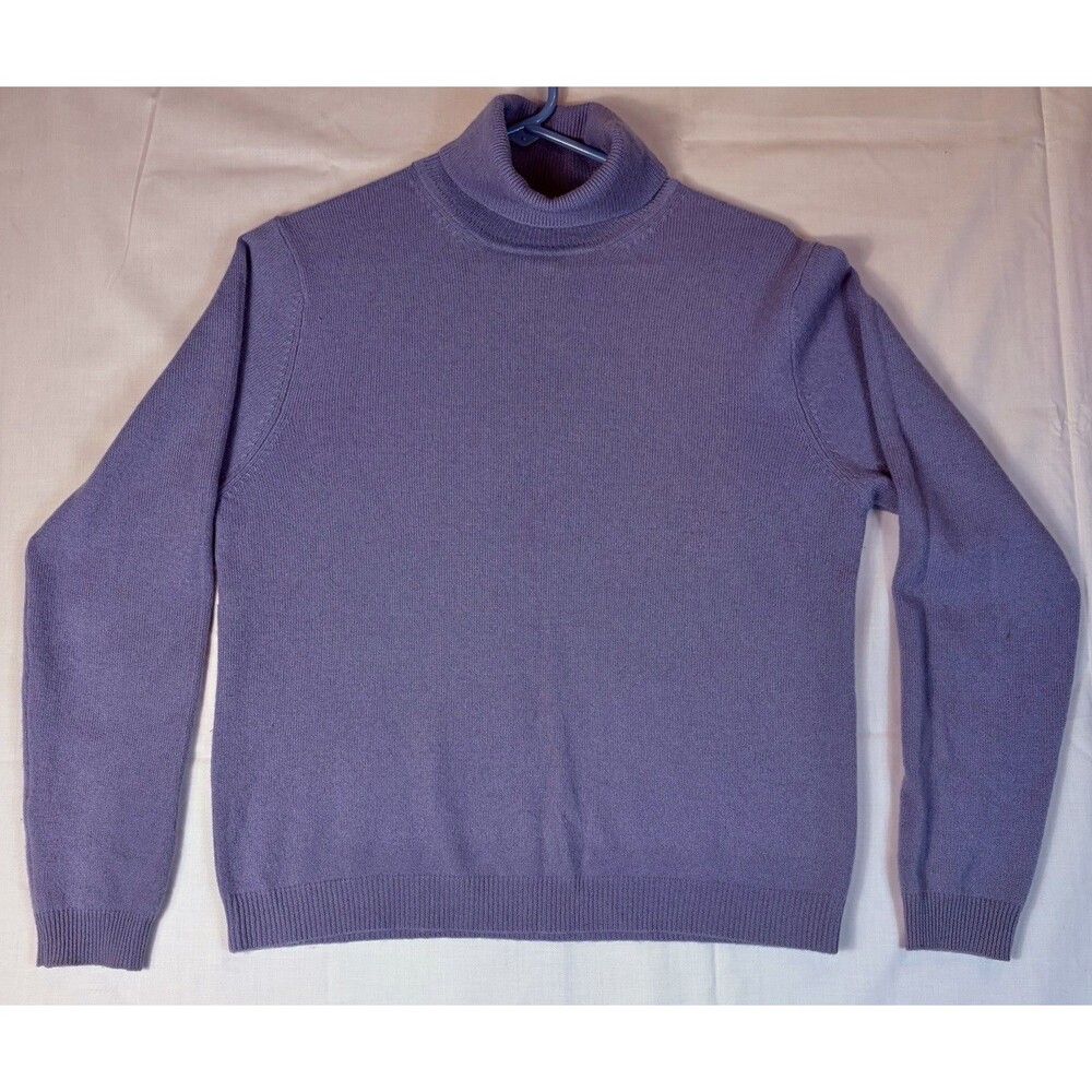 Vintage Croft And Barrow Cashmere Sweater LS Turtleneck Light Purple Women’s M